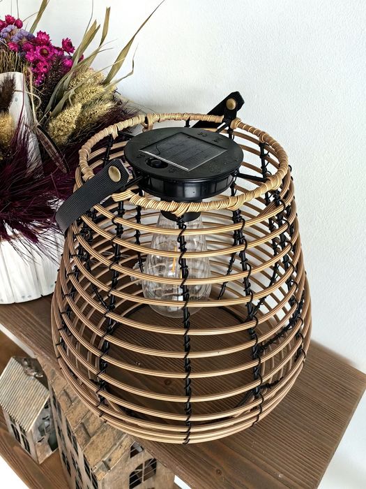Nowy lampion solarny duży 25 cm okazja jak rattan home latarnia