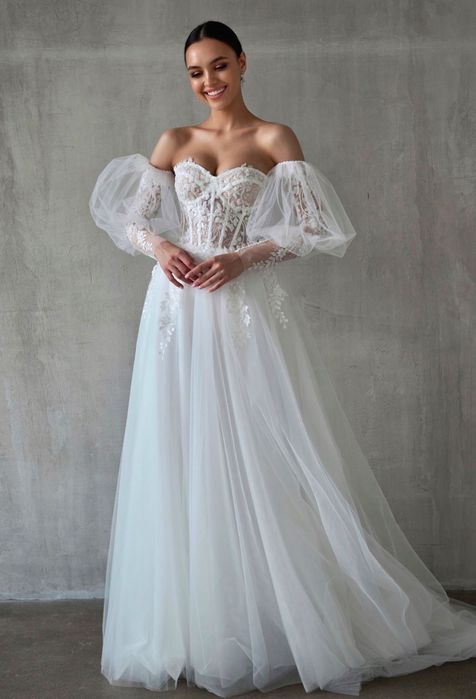 Suknia ślubna księżniczka, gorsetowa roz 40