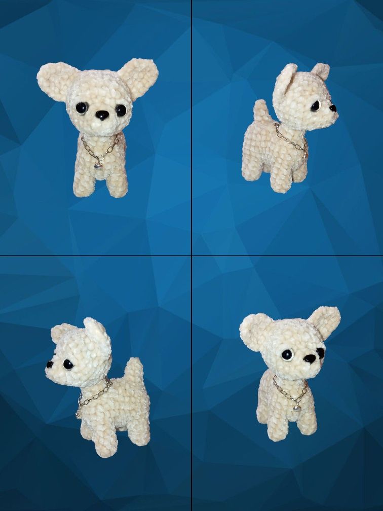 Pies Chihuahua na szydełku amigurumi handmade