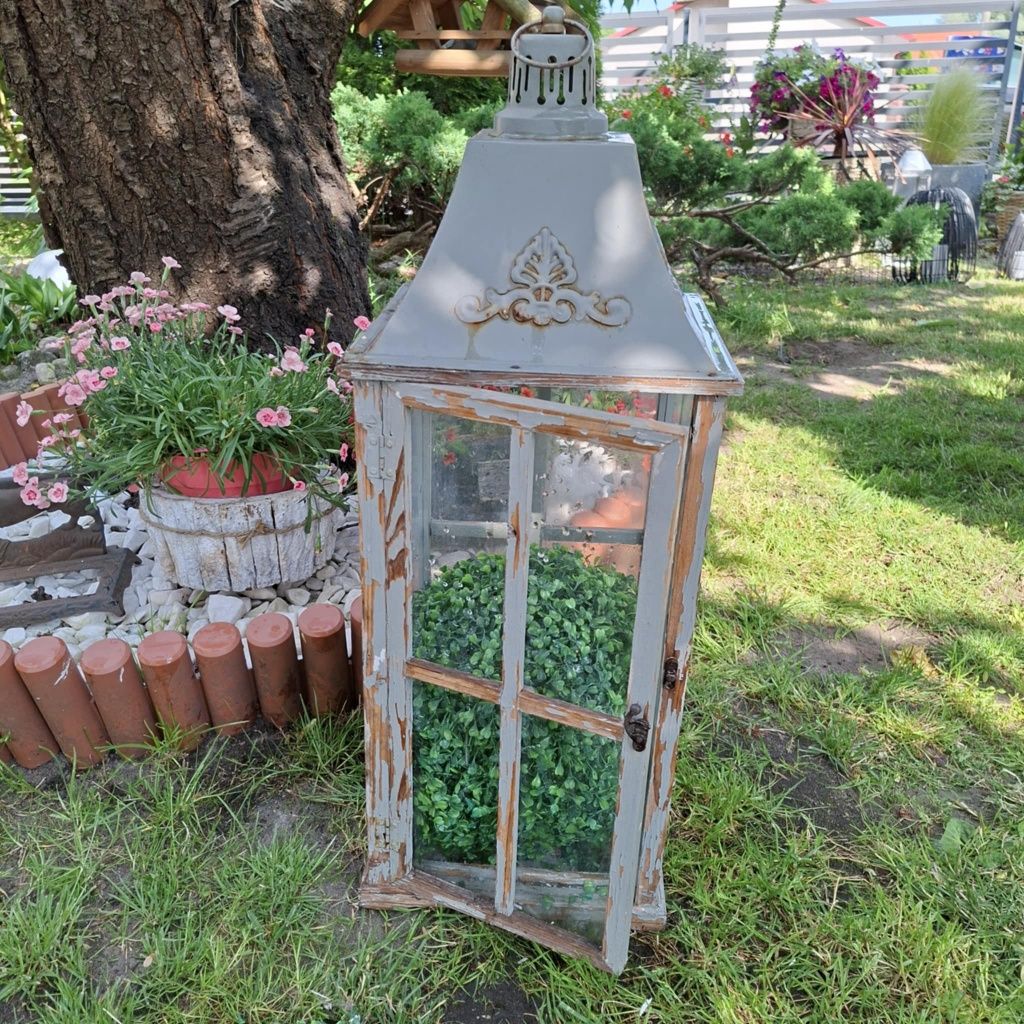 Lampion drewniany 74 cm