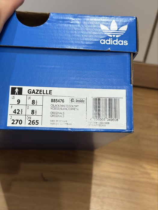 Buty Adidas Gazelle 42.5 sneakersy trampki NOWE czarne zamsz modne