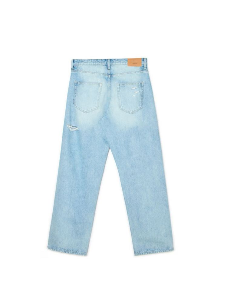 Spodnie jeansowe z dziurami przetarciami denimowe jeansy baggy Cropp