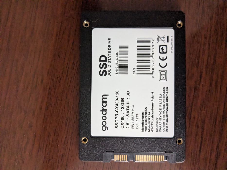 Рабочий SSD 128gb