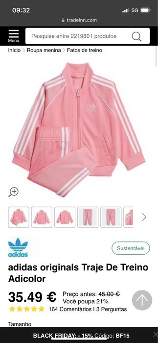 Fato adidas original menina