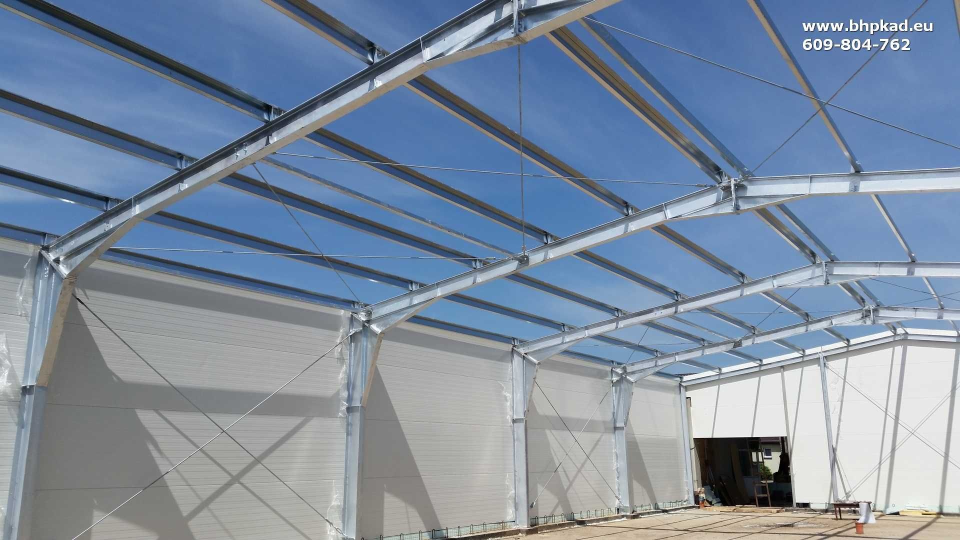 Konstrukcja stalowa. Ocynk. 15x30x4,5m. Producent. BHP KAD. Bartoszyce