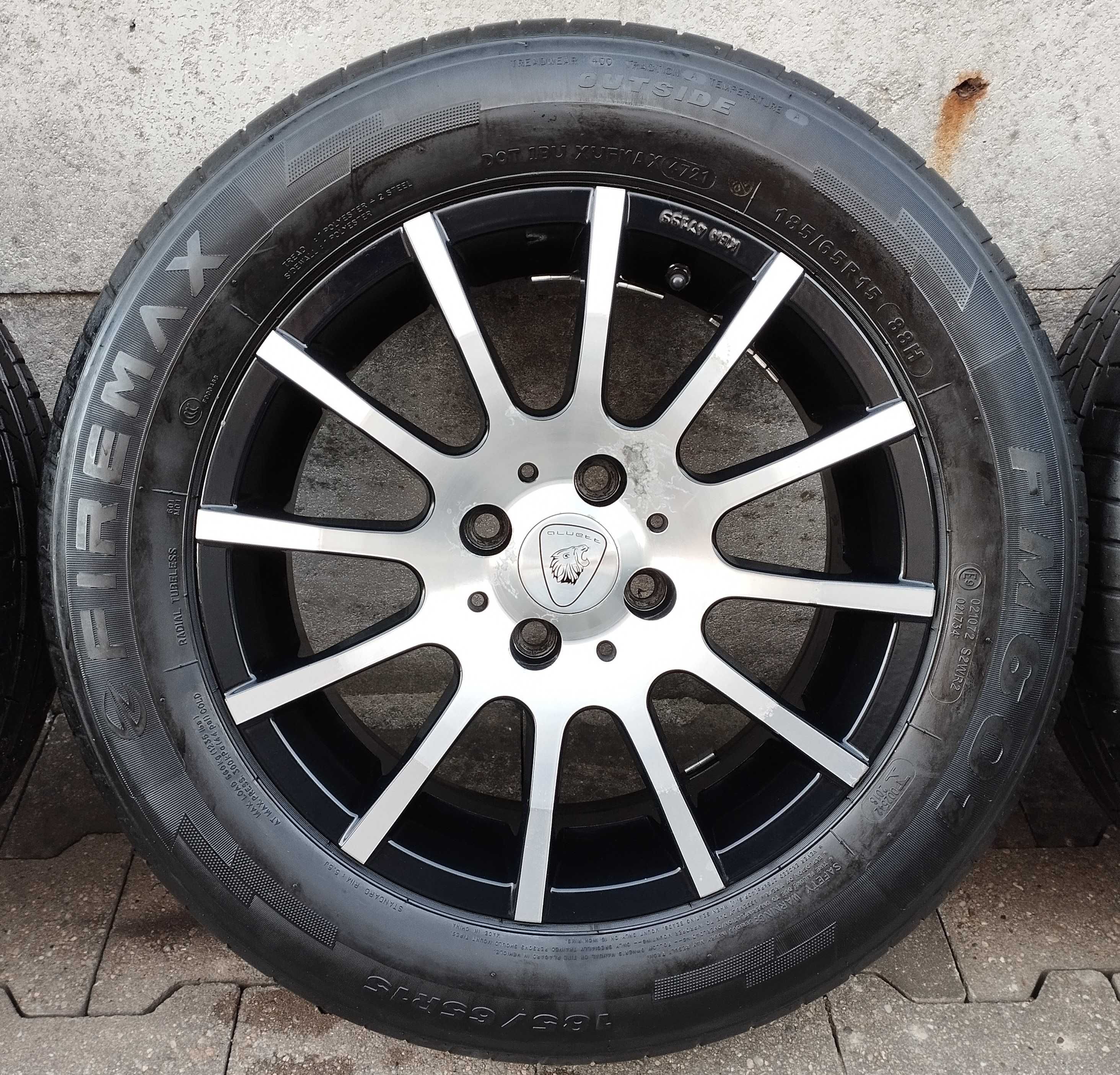 Felgi aluminiowe ALUETT 15 cali 4x100 +opony 185/65 R15 UNIKATOWY wzór