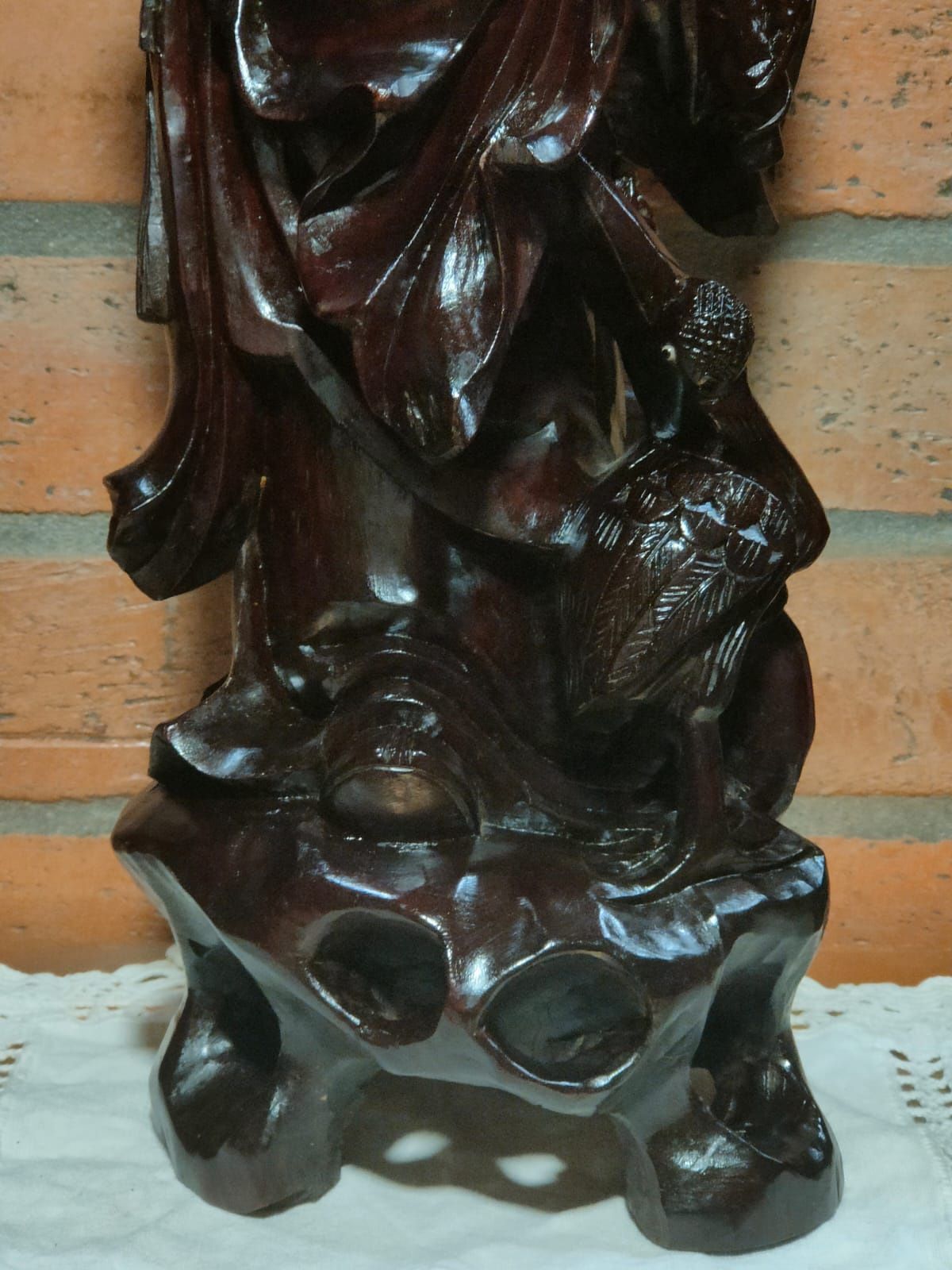 Shouxing Shou Xing Deus Chinês da Longevidade Estátua Esculpida à Mão