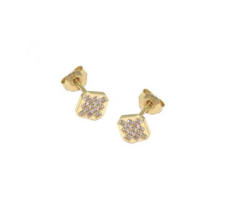 Złote kolczyki kwadraty -K/117.