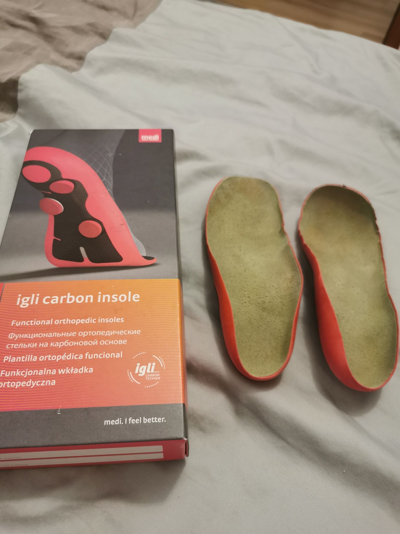 Wkładki ortopedyczne zdrowotne Igli Carbon Insole rozm. 27/28