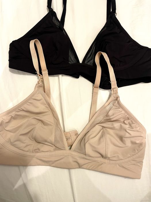 Dwa biustonosze do karmienia h&m bezowy i czarny 75C