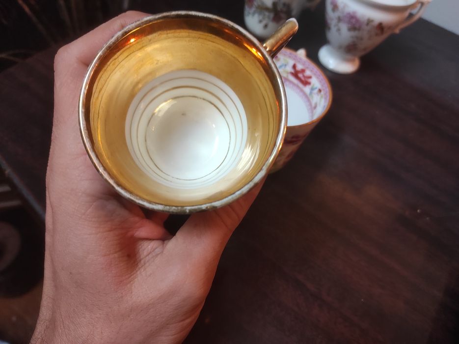 4 filiżanki XIX wiek bez sygnatur Śląsk Niemcy