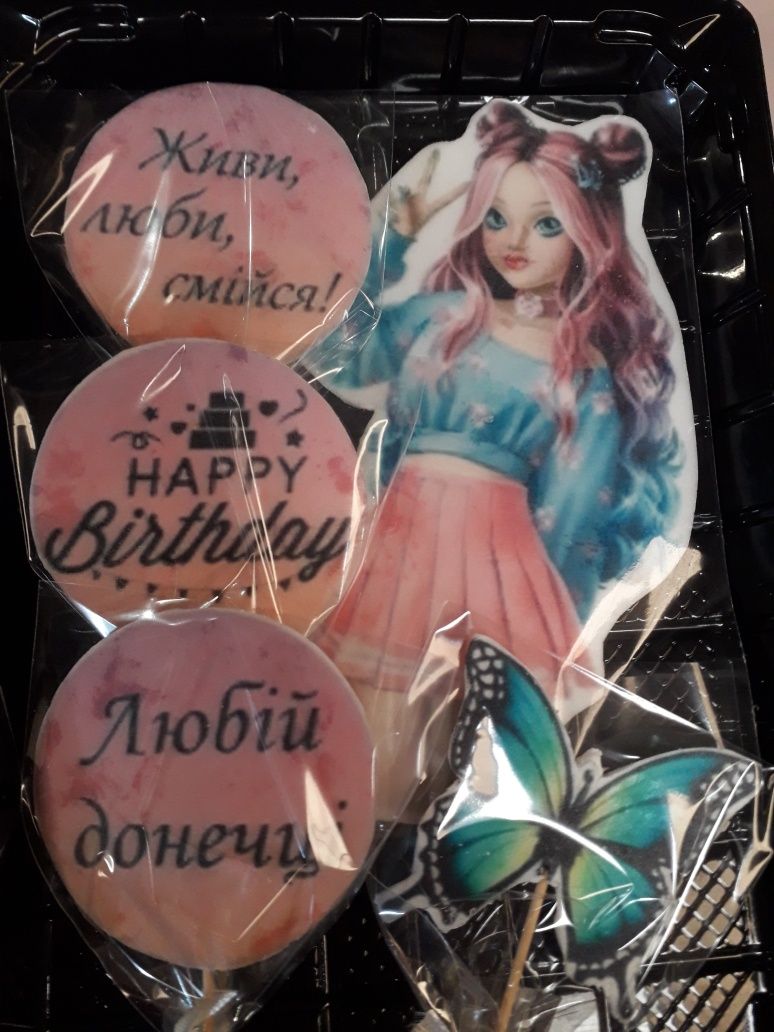 Сахарные украшения в торт