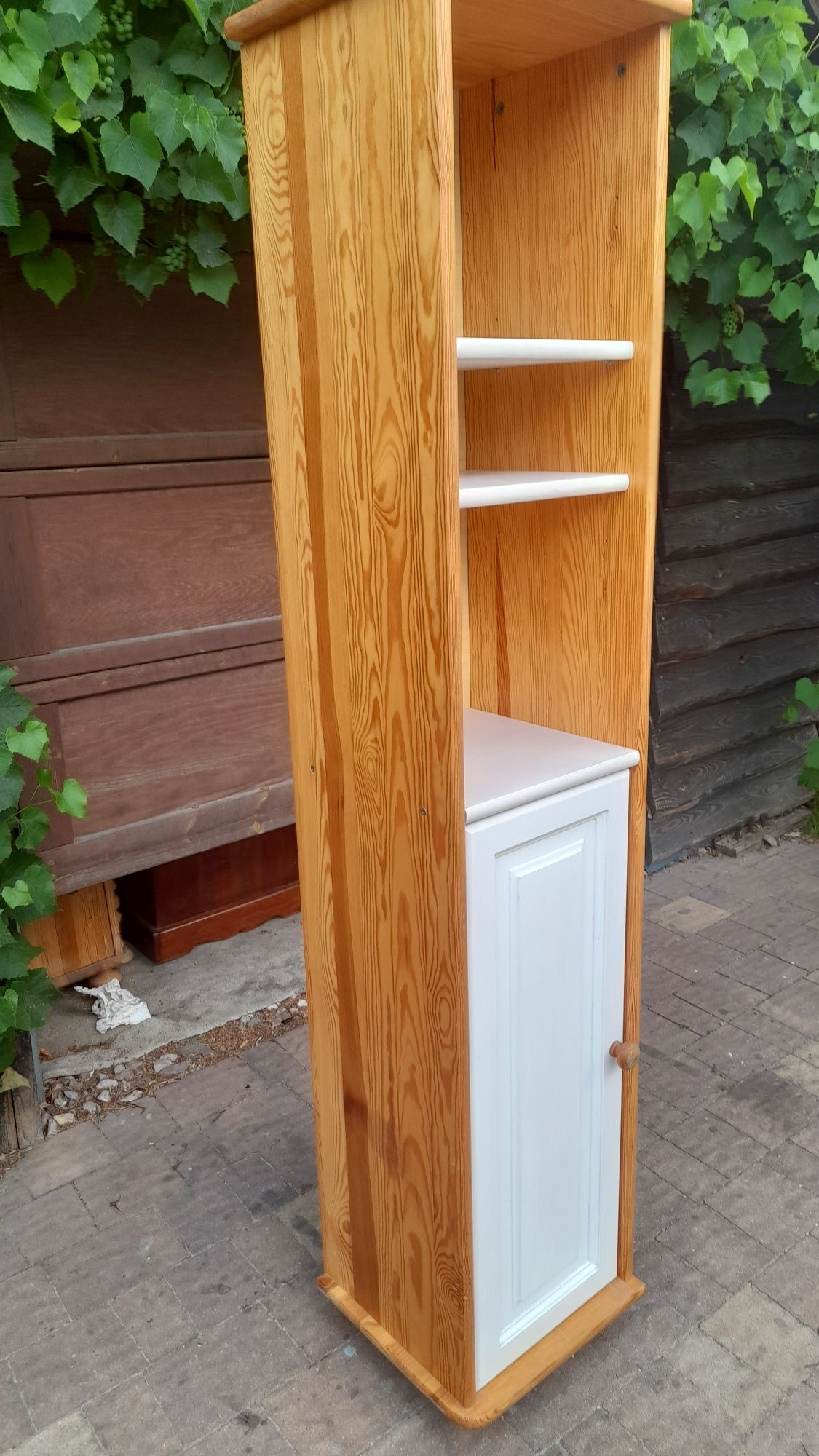 Drewniane szafka do łazienki,lite drewno, słupek,regał