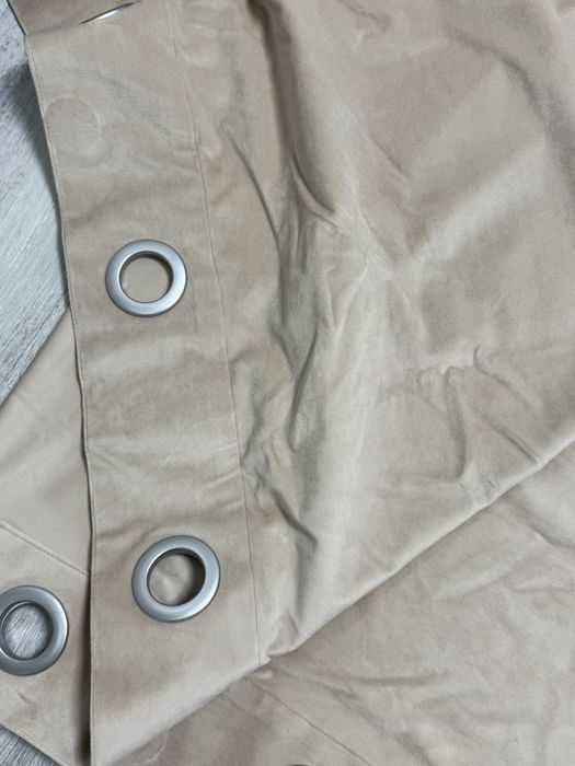 Комплект штор із тканини мікровелюр  колір молочний