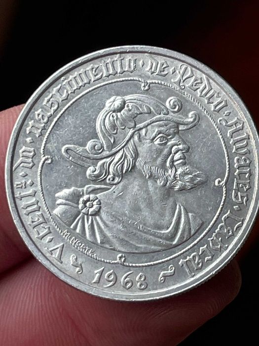 moeda em prata Comemorativa Pedro A, Cabral