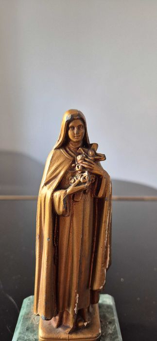 Rzeźba figura sakralna sygnowana Św. Teresa antyk depose