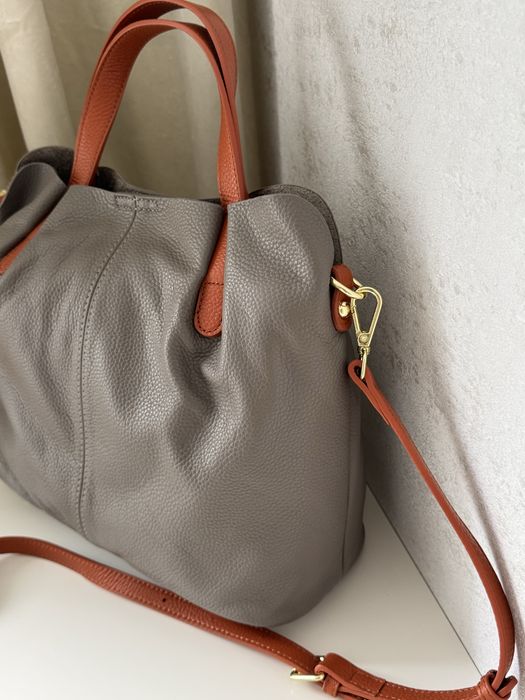 Сумка шопер, сірий шопер