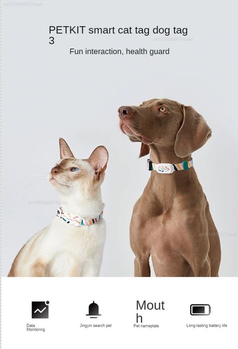 Youpin PETKIT Fit 3 Inteligentna mini obroża dla zwierząt M aplikacja