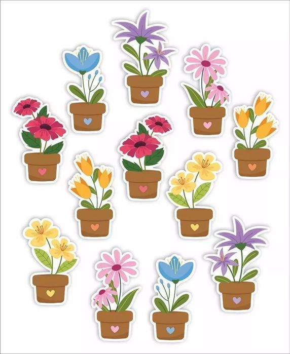 Dekoracje okienne dwustronne - Kwiatki... 12szt. LearnHow