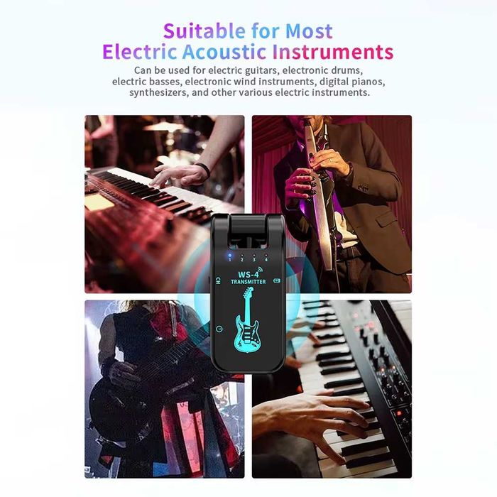 Kit emissor transmissor receptor wireless sem fio guitarra baixo NOVO