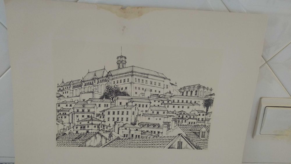 Arte /Antiguidade desenho de Coimbra do artista Costa Brites