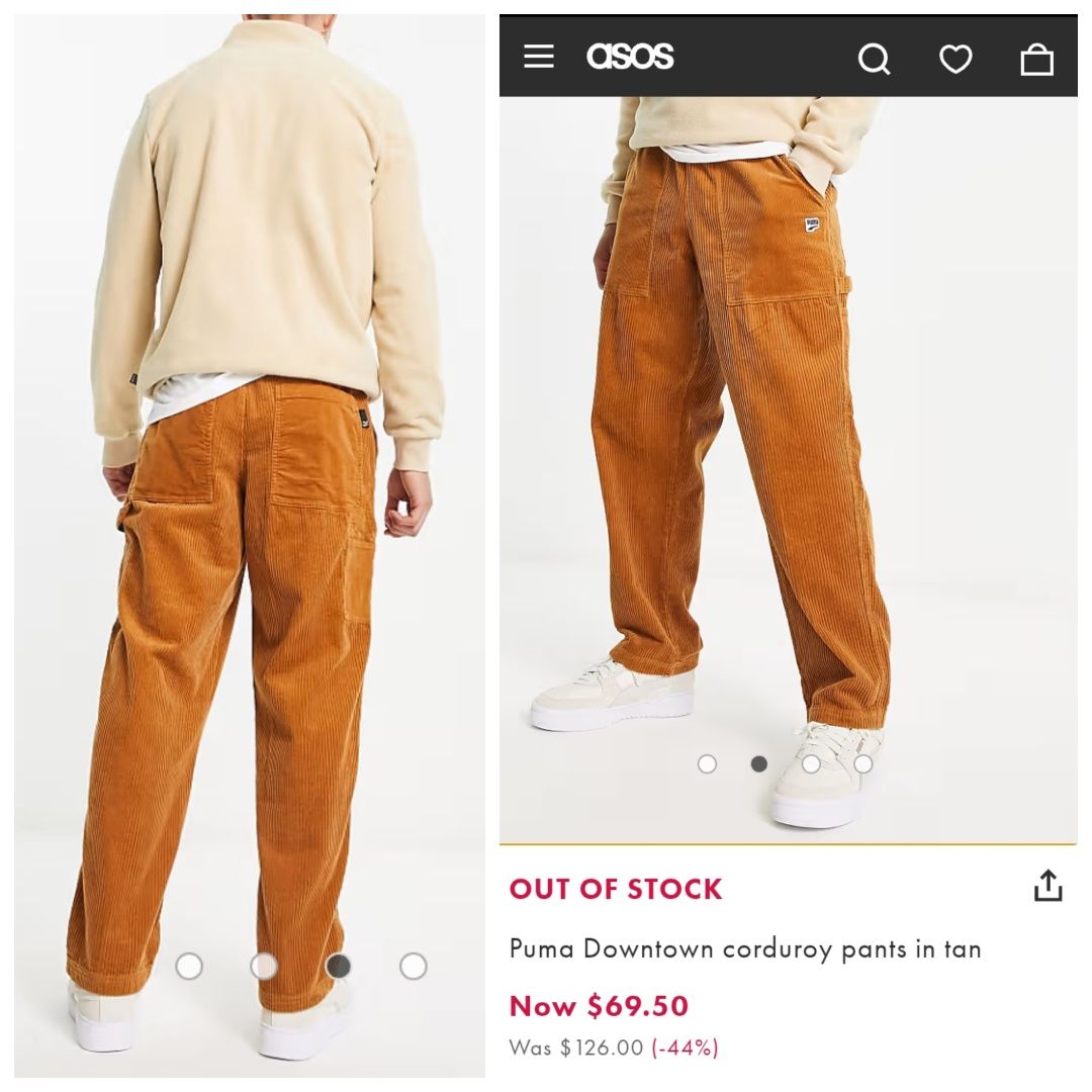 PUMA XL struksowe rude spodnie wygodne