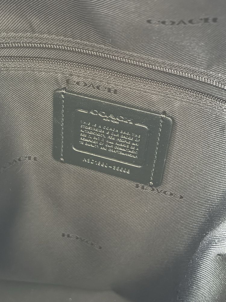 Чорний шкіряний Портфель, рюкзак coach