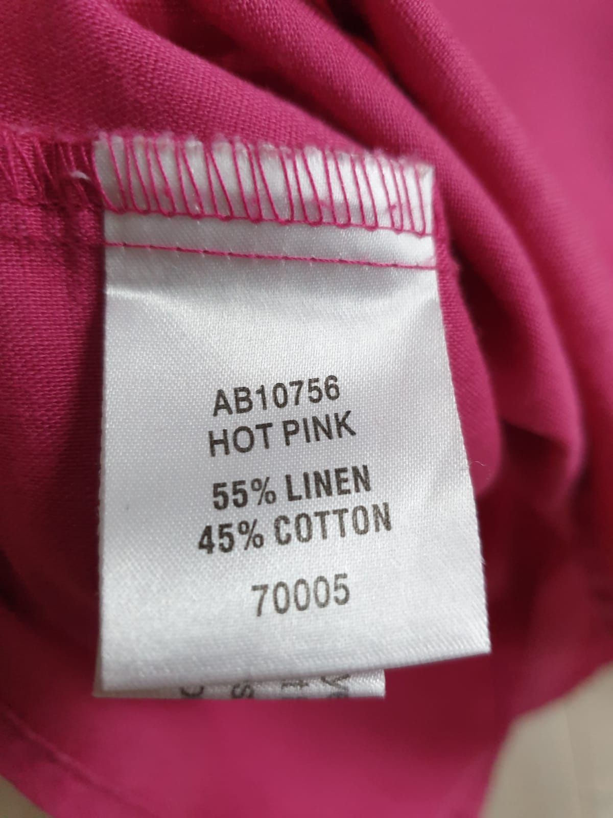 Fuksjowa różowa bluzka koszula 42 Cotton Traders lniana