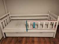 Łóżko drewniane, dwie szuflady, do materaca 180x80