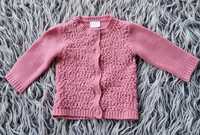 Sweterek 62 różowy elegancki do sukienki dla dziewczynki