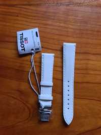 Skórzany biały pasek do zegarka Tissot