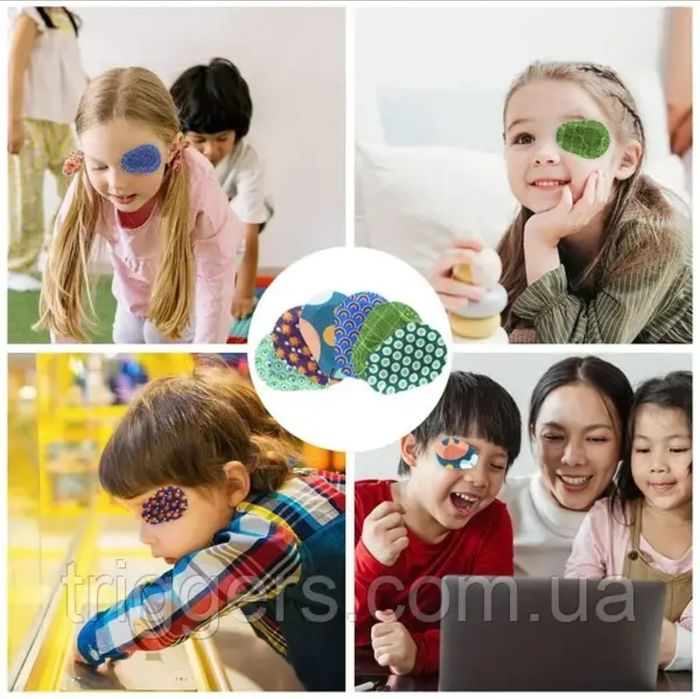 Окклюдер пластир 82*58мм на око для дітей косоокість 60 шт. AllSeasons