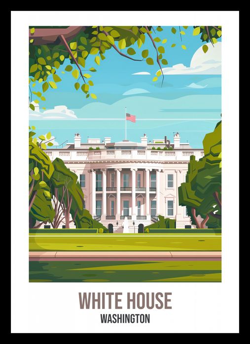 Plakat 21x29,7cm White House, Washington