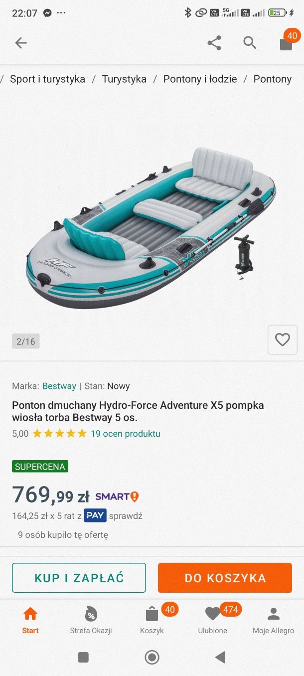 Ponton 5 osobowy Elite Hydro Force Adventure