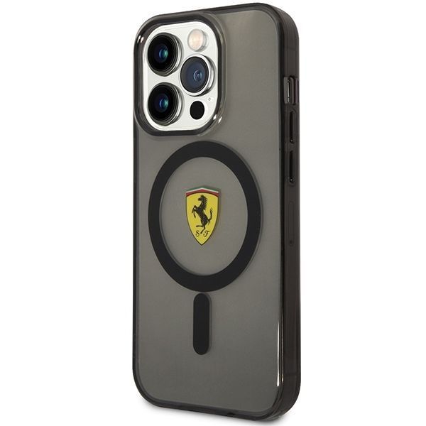 Pokrowiec Ferrari Translucent MagSafe dla iPhone 14 Pro - Czarny