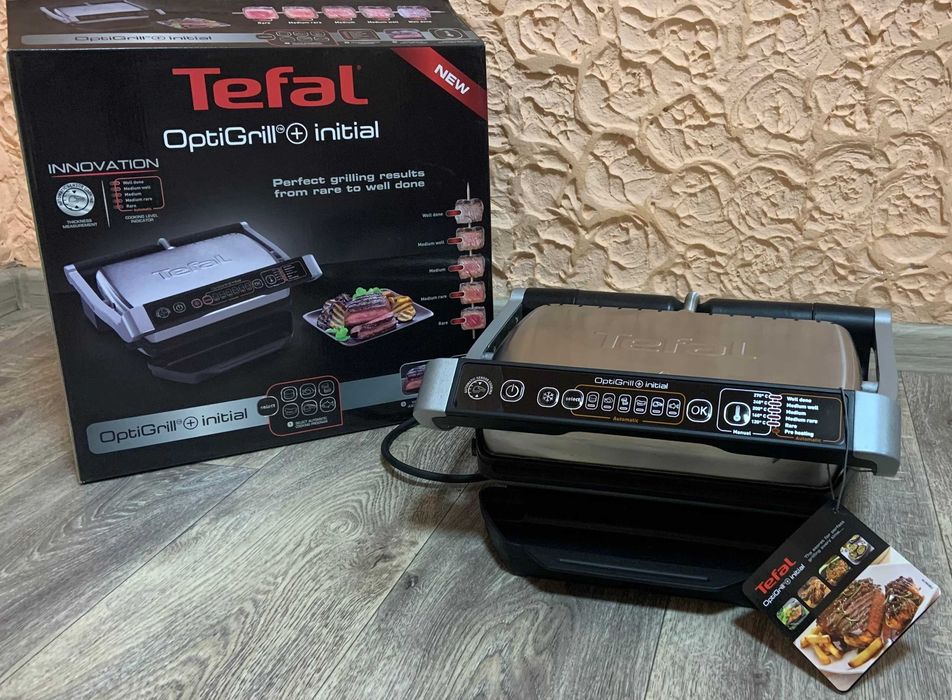 Гриль-барбекю електричний електрогриль Tefal Optigrill+Initial