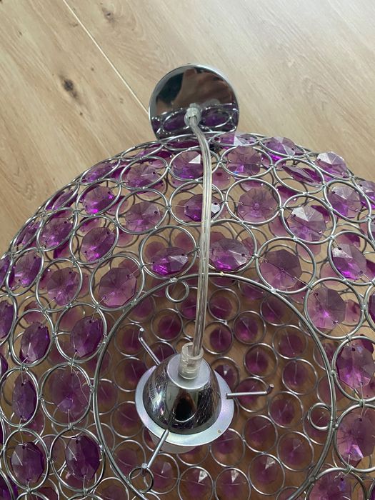 Lampa sufitowa wisząca candellux cristy fiolet