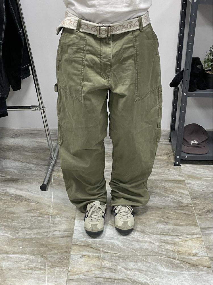 Широкі штани карпентери олива хаки baggy rap pants широкие штаны реп