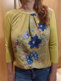 Limonkowa bluzka w kwiaty Orsay rozmiar uniwersalny
