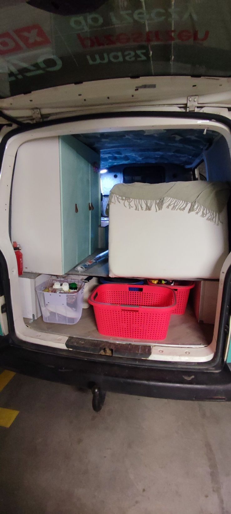 Zabudowa kamper T5 szafki+łóżko materac . Sklejka