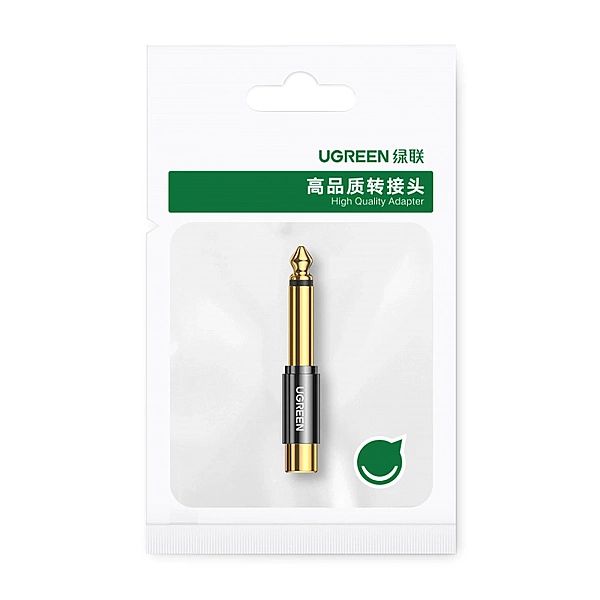 Ugreen przejściówka adapter jack 6,35 mm (męski) na RCA (żeński) złoty