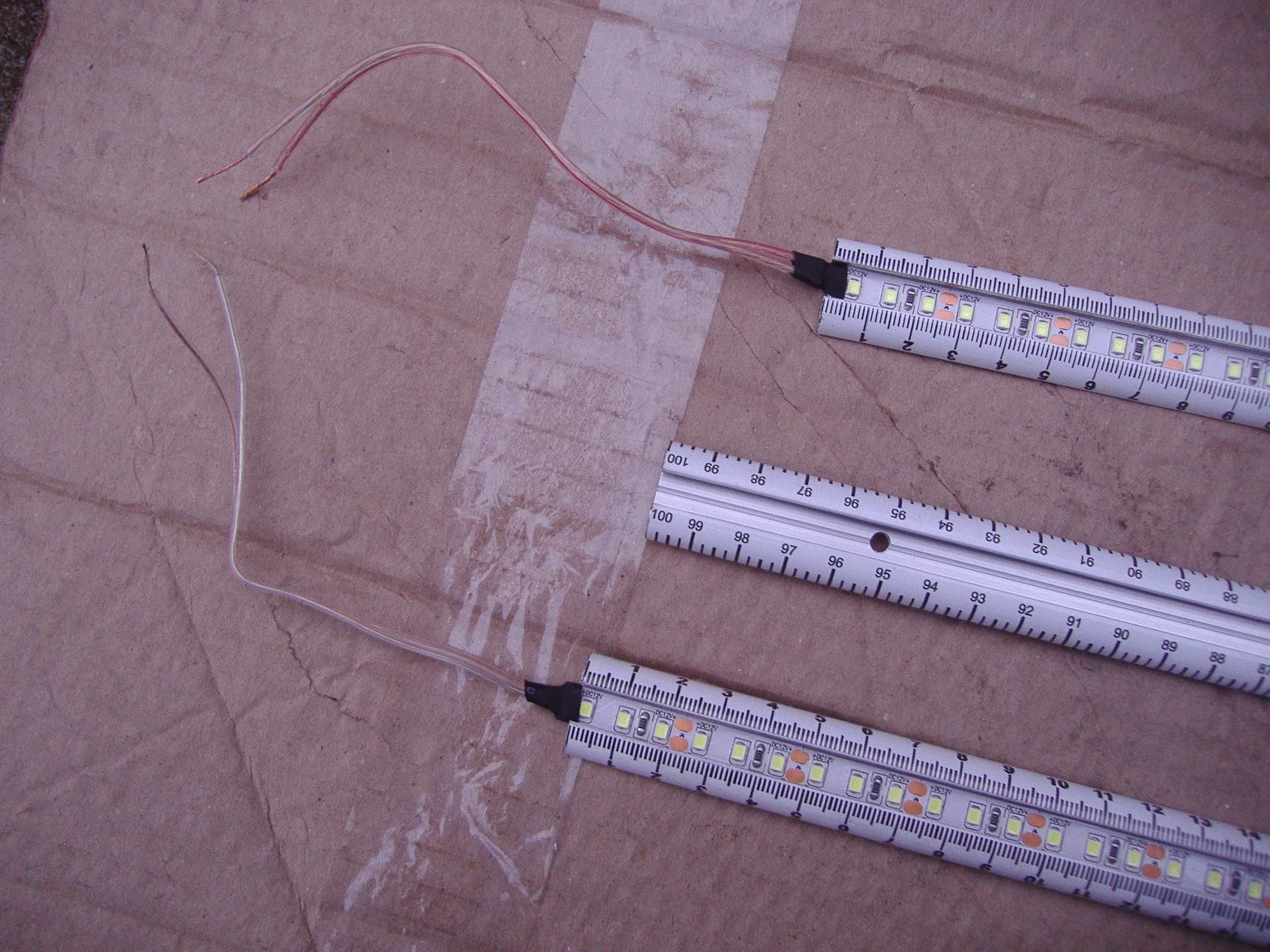 Светодиодная LED лента 50см-100см (питание 12v) с липкой основой