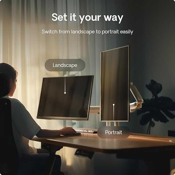 Uchwyt na dwa monitory obrót 360 regulowany do wszystkich standardów