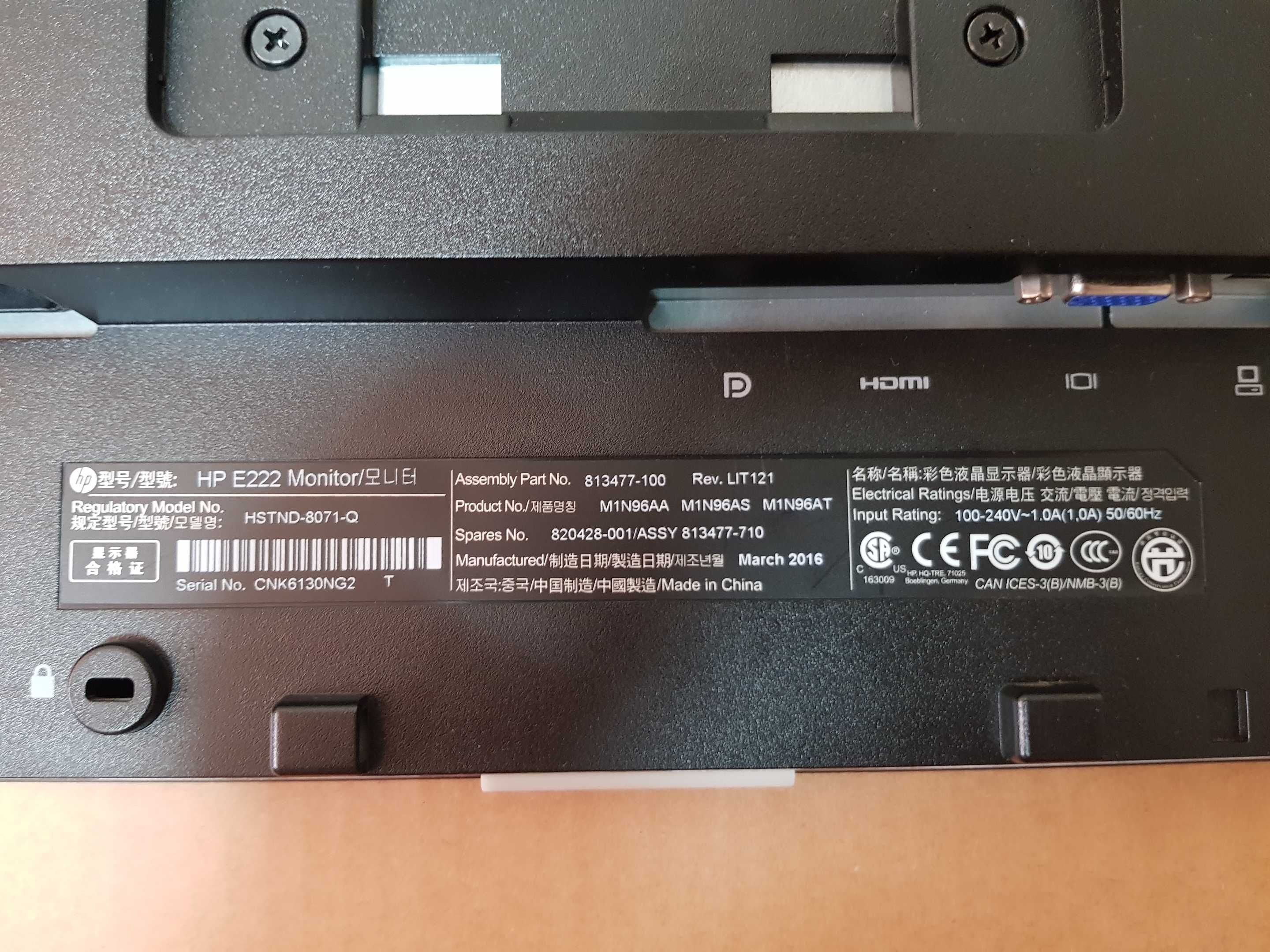HP EliteDisplay E222 - monitor LCD Full HD 21,5 cala