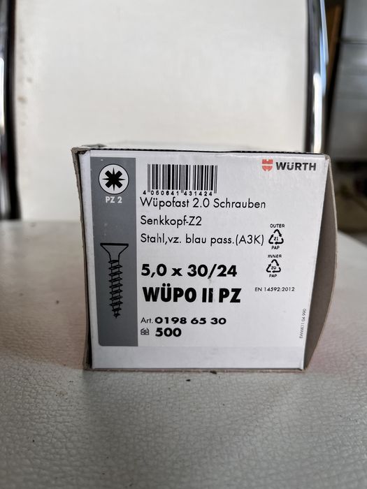 Śruby WÜRTH Wüpofast 2.0 5,0x30/24 – 500 sztuk
