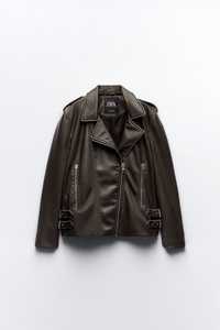 Нова шкіряна куртка ( еко - шкіра) Zara ( косуха ) XS, S, M