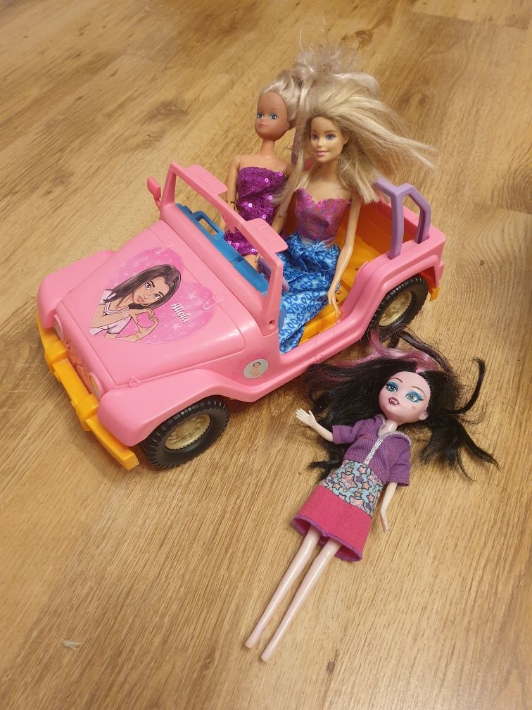 Auto kabriolet Barbie samochód dla lalek samochód i 3 lalki