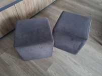 2 x puf kostka szary