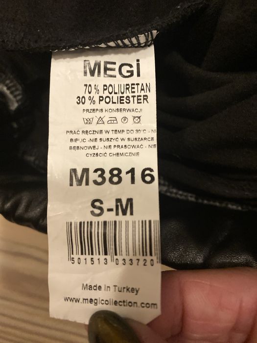 Spodnie firmy MEGI woskowane czarne damskie