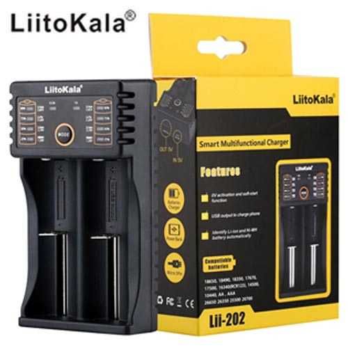 Зарядное устройство LiitoKala Lii-202 для 2Х аккумуляторов 18650 и др.